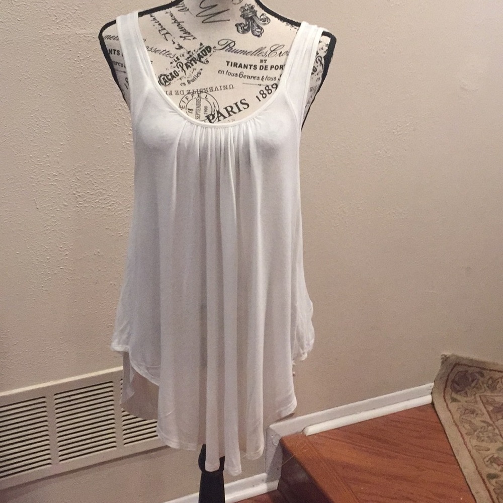 Lush high/low tunic white size medium